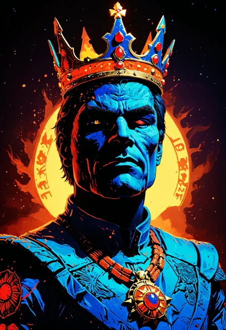 Fuck the king, no command, no chief, Since the man was crowned we ain't had no sleep, <lora:xl_more_art-full_v1:0.4>,  <lora:MJ52:0.4>, Back lighting, <lora:Ive_Got_The_Power:0.8>, <lora:blacklight_makeup_v2:0.7> blacklight makeup
