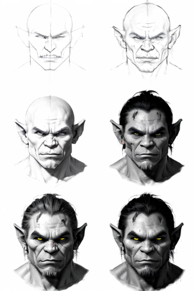 <lora:How_to_draw_step_by_step_2:1> howtodraw, greyscale sketch, 4 steps, orc, detailed
 <lora:add-detail-xl:1>