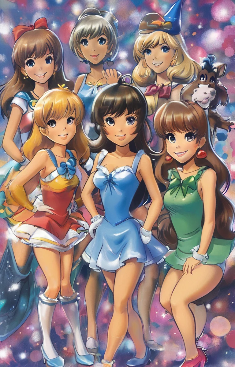 masterpiece,best quality,<lora:tbh285-sdxl:0.9>,illustration,style of Hanna-Barbera portrait of idolmaster cinderella girls,