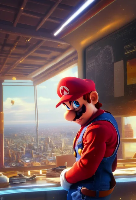 score_9, score_8_up, score_8_up, detailed portrait of a muscular man, denim overalls, red cap with an "M" on it, blue eyes; red shirt, brown moustache , brown hair
; , mario nitendo, realistic, artstation, concept art, smooth, atmosphere, illustration, realistic shaded lighting, detailed_eye_model, hand, 8k, dramatic side lighting, ultra-detailed, 8K resolution, professional photography, sharp focus, HDR, high contrast, easynegative