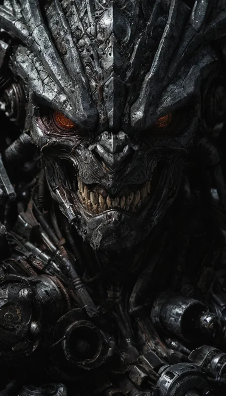 Exquisitely detailed picture, Sharp focus photography, looming mecha munchkins, Sharply defined imagery, lovable features, Contrasting subjects, macro shot, Extreme long shot, Intricate art piece representing the lifestyle of thousands of typal people, <lora:zavy-cntrst-sdxl:0.6> dark, low-key, <lora:Consistency Corrector XL:0.4>