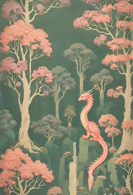 detailxl, easynegative, style of Dorothy Draper, The Lord of the Rings style, BREAK, cave, dragon,