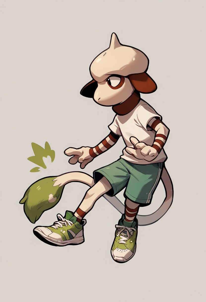 score_9, score_8_up, score_7_up, score_6_up, score_5_up, score_4_up, source_furry, rating_safe, smeargle, green_tipped_tail, sneakers,