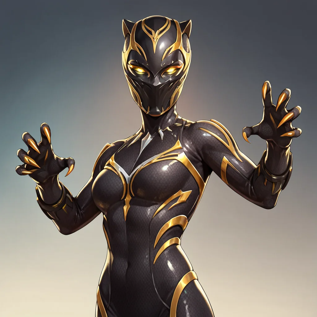 score_9, score_8_up, score_7_up, score_6_up, score_5_up, score_4_up, source_anime, BP_shuri, black bodysuit, yellow eyes, glowing eyes, skin tight, claws, helmet, portrait
