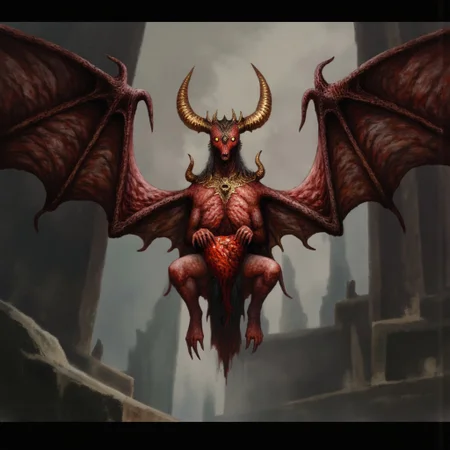 b3rs3rk first person d4concept pov, 3D01S, simple background d4artstyle atmospheric and powerful MikeFranchinastyle dark fantasy, natural organic and first person pov of a berserk style creature
A small menacing, red-skinned stone and fire gargoyle, blending the features of a rock bat and a obsidian stone demon. Its short body with massive leathery wings stretching from its back, ready to launch into the air. Its glowing, fiery eyes pierce the darkness, while sharp horns protrude from its head. The creature's hands, tipped with razor-like claws, clutch a ball of bloody meat, ready to hurl at its prey. Its stance is hunched, exuding an aura of fear. Its long, sharp fangs glisten. It hovers just above the ground, prepared to unleash fiery devastation from the skies.
UHD letterboxed game trailer frame chromatic aberration dark atmosphere sharp masterpiece with a focus on the character, elden ring style, dark atmosphere, chromatic aberration