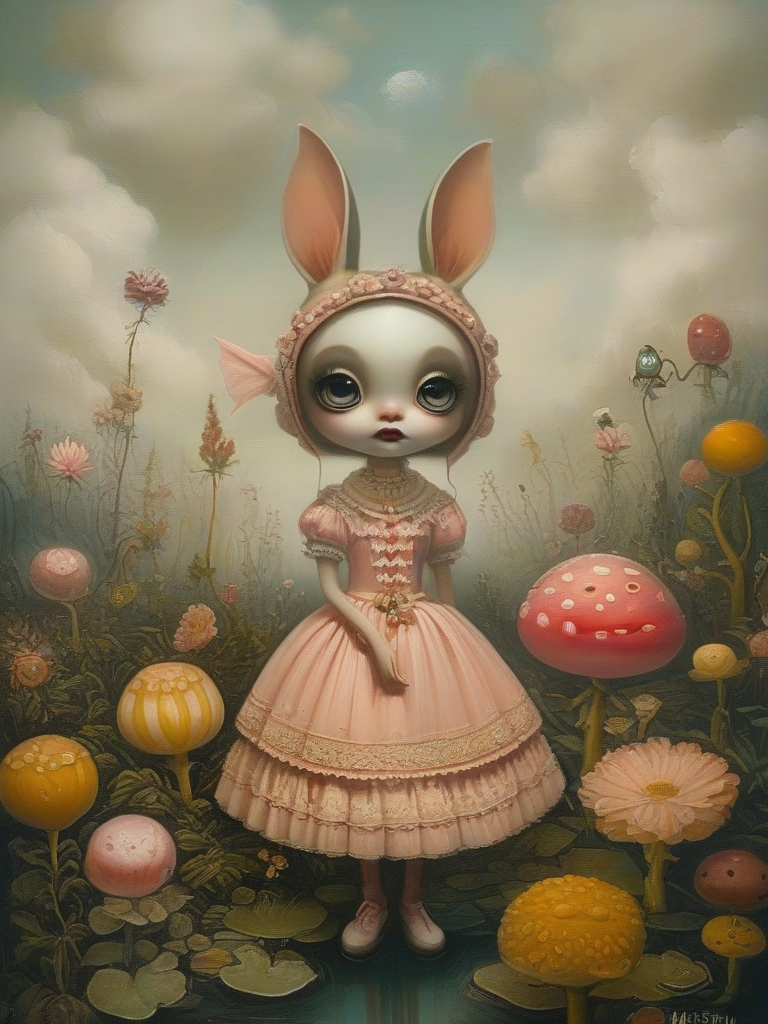 masterpiece,best quality,popsurrealism art,masterpiece,by Mark Ryden,digital painting,<lora:tbh76-sdxl:1>,