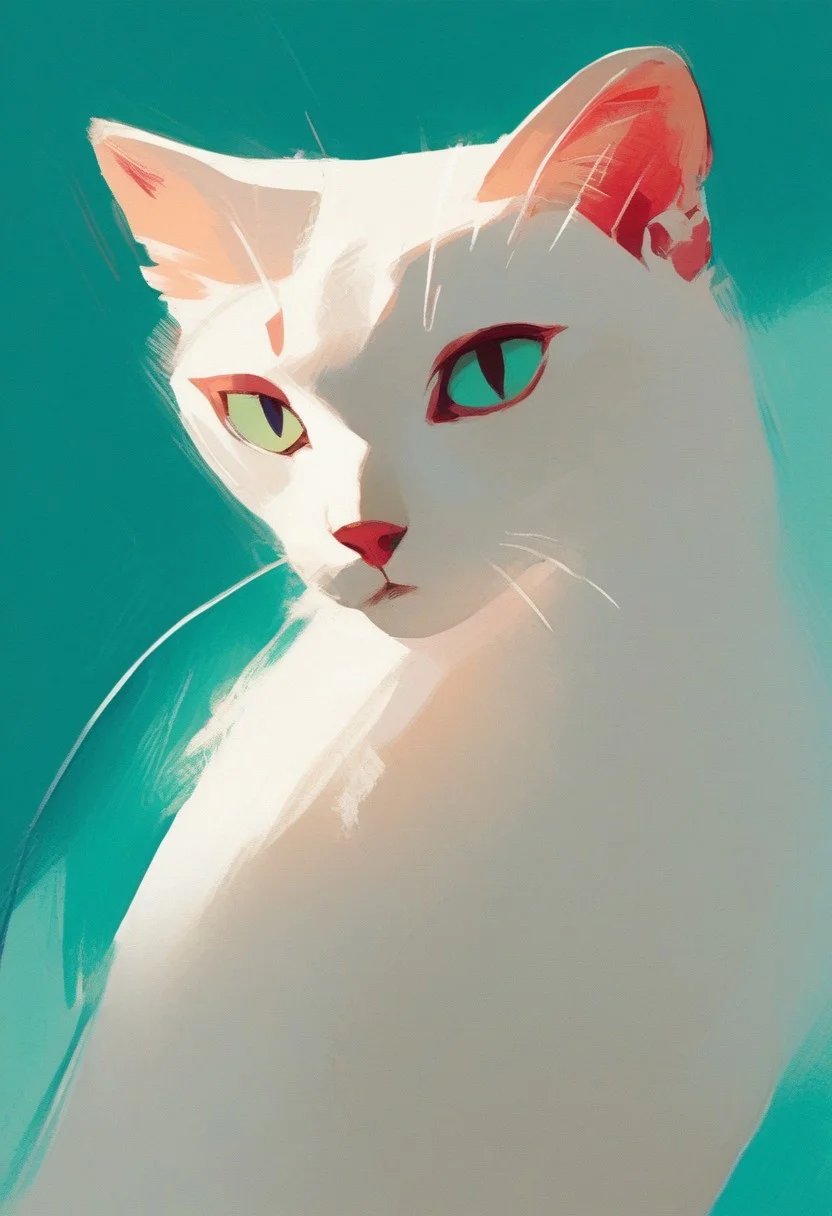 score_9, score_8_up, score_7_up, score_6_up, watercolors, pink.and teal inkblot of a cat