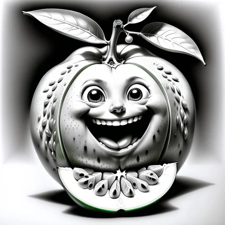 a happy Starfruit , full body made out of Jed-Pen , <lora:PencilDrawingStyle:0.7>