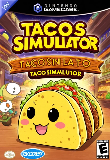 anime artwork <lora:GCNBoxArt:1> GCNBOXART, "taco simulator", title, food_focus, no_humans, . anime style, key visual, vibrant, studio anime, highly detailed