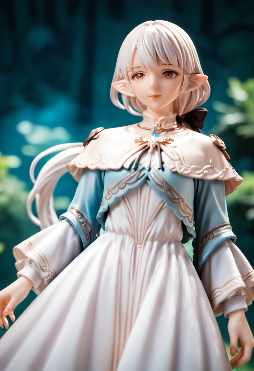 ameliance,brown eyes,white hair,bow,ponytail,ameliancedress,capelet,mature female<lora:amelianceILv6:0.8>cowboy shot, very awa, masterpiece, best quality, amazing quality, very aesthetic, absurdres, sensitive, newest <lora:spo_sdxl_10ep_4k-data_lora_webui:0.7>,