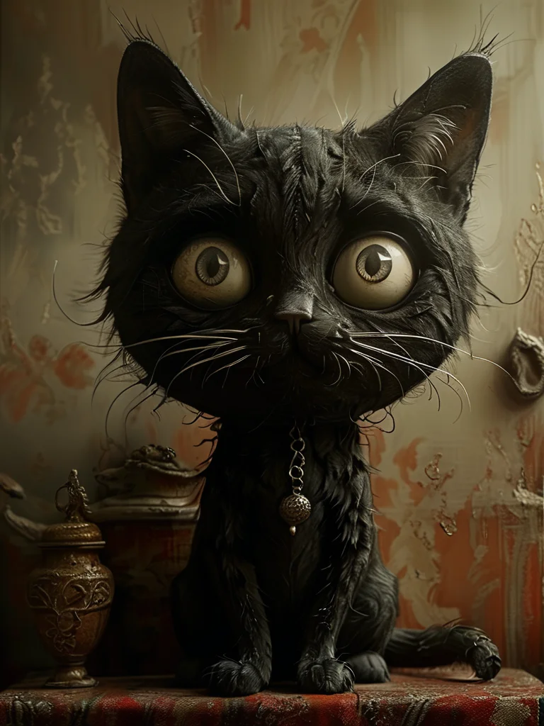 masterpiece,best quality,<lora:tbh118-sdxl:1>,portrait OF CAT,illustration,style of Anton Semenov,