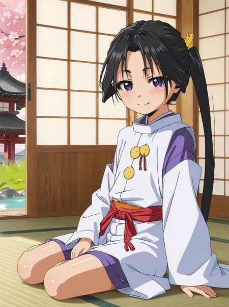 detailed background, shiny skin,
<lora:tokiyuki.pony:1>
tokiyuki, 
half-closed eyes, seductive smile, 
sit, 
indoor, asian architecture,