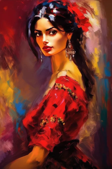 <lora:Andrew Atroshenko Style:1>Andrew Atroshenko Style - a stunning spanish brunette, vibrant colors, a masterpiece painting in the style of Andrew Atroshenko