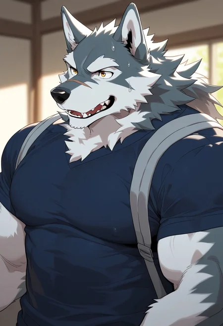 wolf, animal ears, furry, male, bara