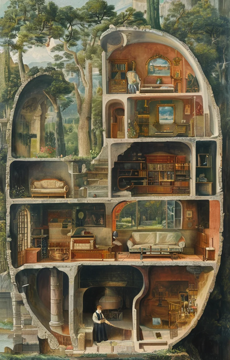 masterpiece,best quality,<lora:tbh242-sdxl:0.9>,illustration,style of Cutaway view portrait of noble man