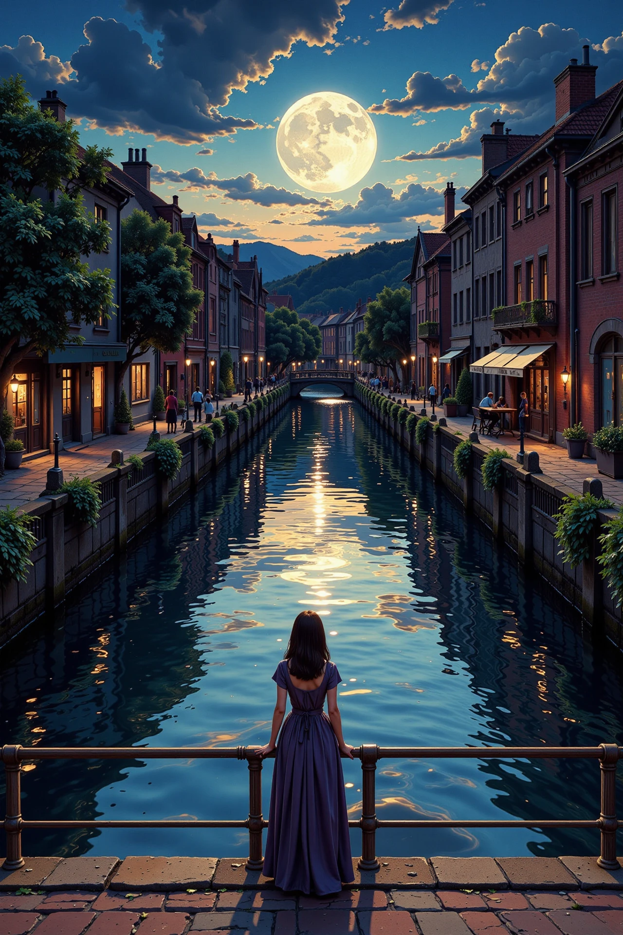 canal beautiful  landscape, evening, woman, very intricate, very detailed, sharp, bright, colorful, <lora:Hand v2:0.5> <lora:Anti-Blur:1><lora:Insane Detail Slider:0.25>  <lora:flux.1_lora_flyway_Epic-detail_v2:0.3> <lora:fluxenhancer:0.25>   <lora:anime_retro:1> anime_martz, anime_retro