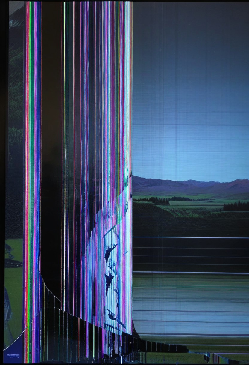 lazympos, crackedlcd, glitch, landscape