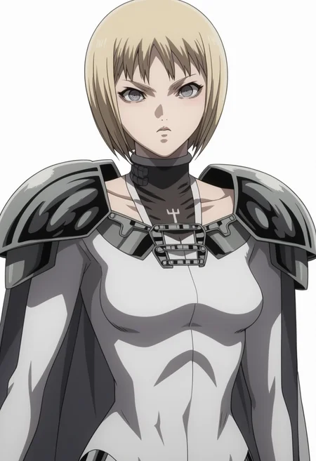 score_9, score_8_up, score_7_up, source_anime, BREAK , 1girl, solo,, white background, upper body, <lora:DX888Clare:1>clare, bodysuit, cape, pauldrons, grey eyes, medium breasts, ,dynamic pose, anime screencap,