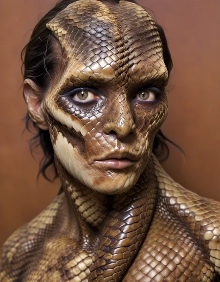 	'[snake human ] hybrid' made of human skin