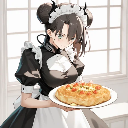 <lora:Takeuchi_Takashi_PonyXL_style_v01:1>
<lora:agent.pony:1>
score_9 , score_8_up , score_7_up , source_anime ,
masterpiece , best quality , ultra-detailed ,
BREAK
agent \(girls' frontline\), maid
1girl , woman , huge breasts , light smile , light blush , ((jeanne d'arc (fate)):0.5) ,
long black hair , maid dress ,
eating