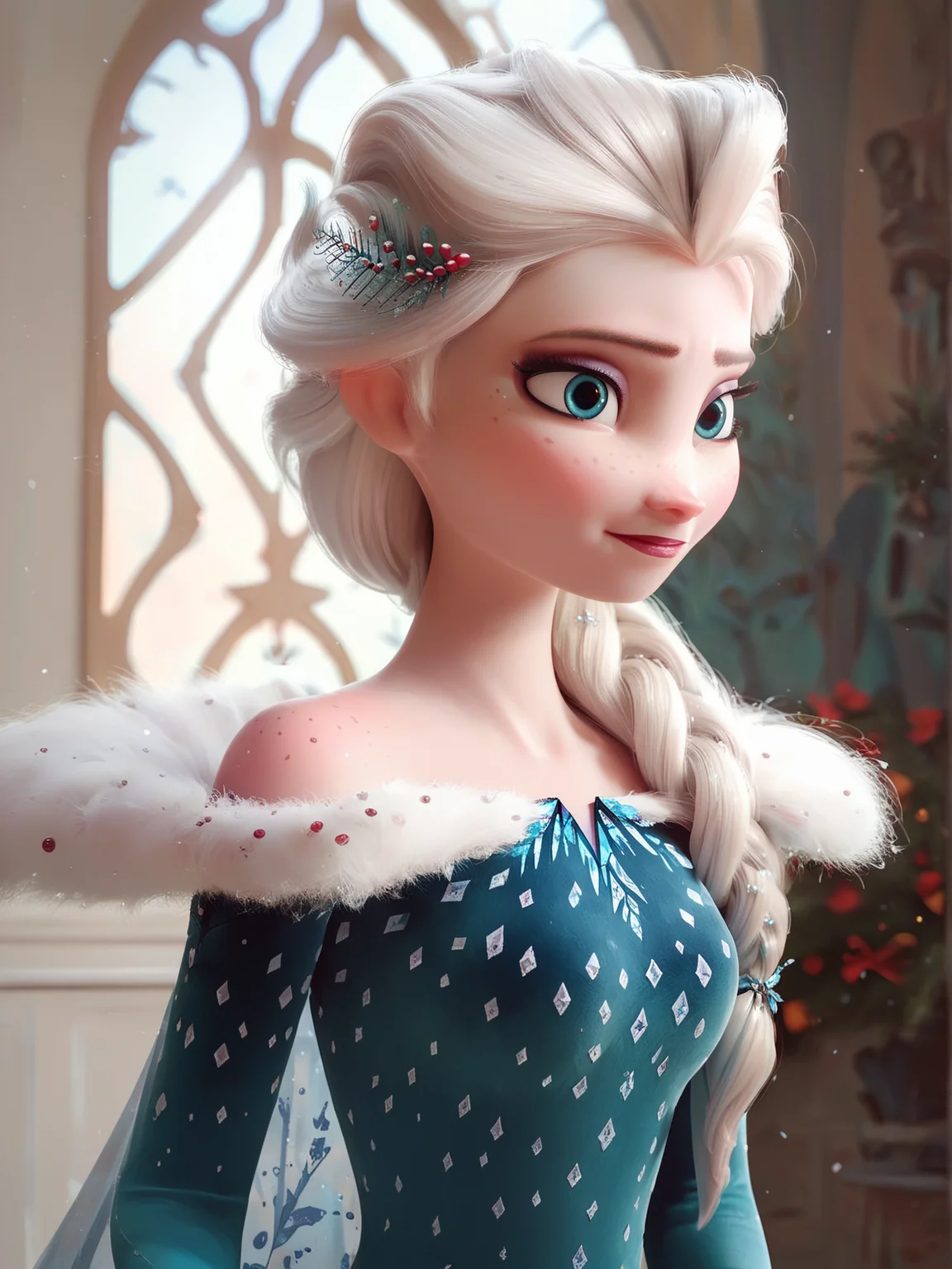 score_9, score_8_up, score_7_up, score_6_up, Perfect Hands,elsa \(Frozen\),solo,prefect face,white Platinum hair,freckles, bare shoulders, closed mouth, Braid on right shoulder, blue eyes,Elsa's Winter Dress,,view from font,(waist-up view), <lora:Elsa_Ultimate_Version_1_9_outfits-c-000008:1:0.9:lbw=0.6,0.3,0.3,0.3,1,1,1,0.9,1,1,0.5,-0.5>, <lora:Concept_Art_Twilight_Style_SDXL_LoRA_Pony_Diffusion_V6_XL:0.7> ,<lora:Perfect Hands:0.8>,