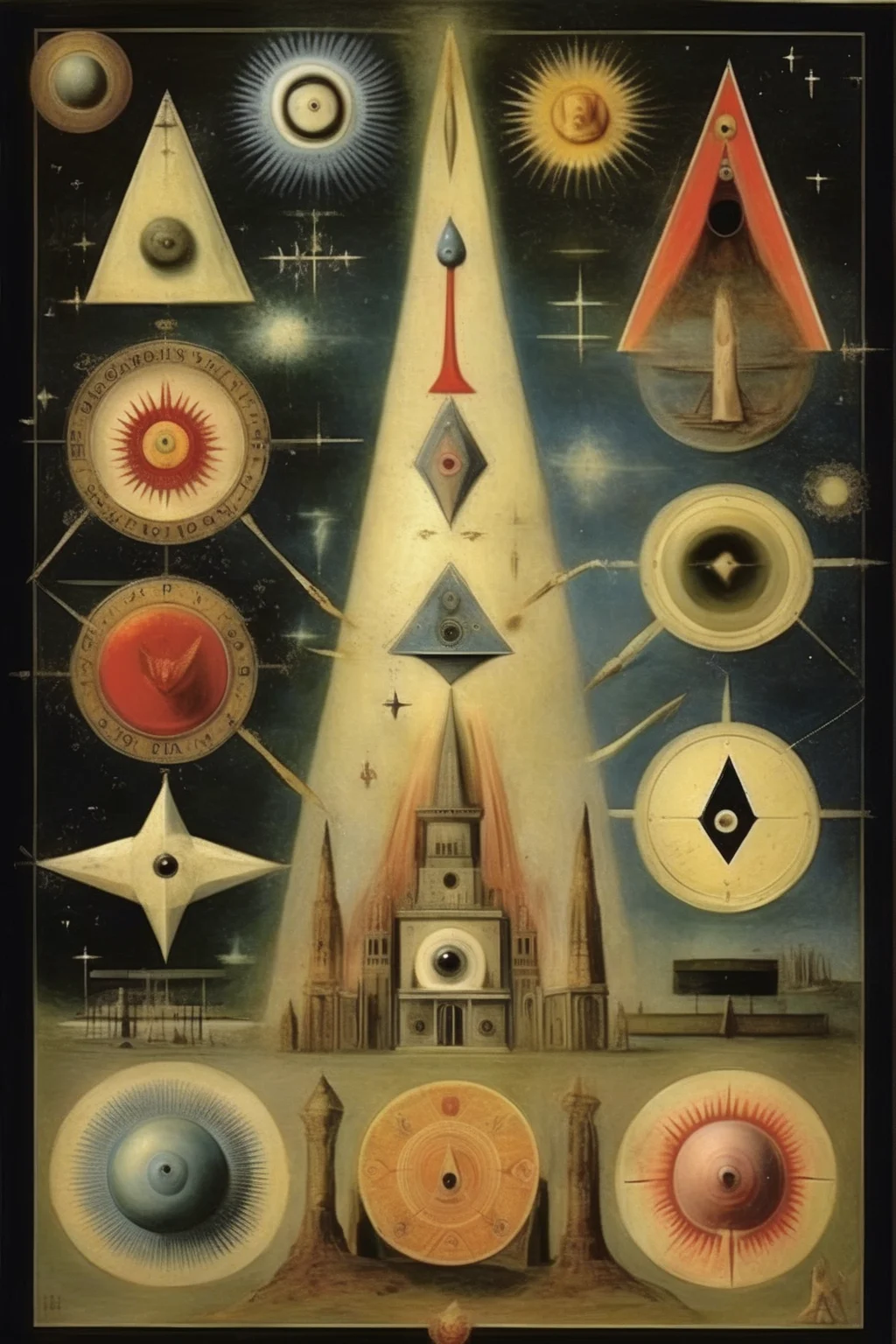 <lora:Paul Laffoley Style:1>Paul Laffoley Style - all the symbols by Jorge Luis Borges.