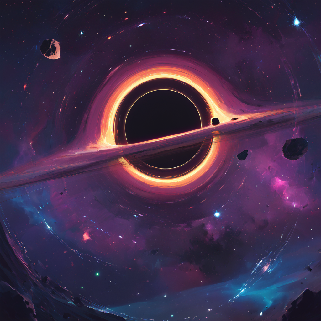 PDXL, <lora:BlackHoleV1:1>, bl4ckh0l3, space, stars, black hole, event horizon, solar system
no people