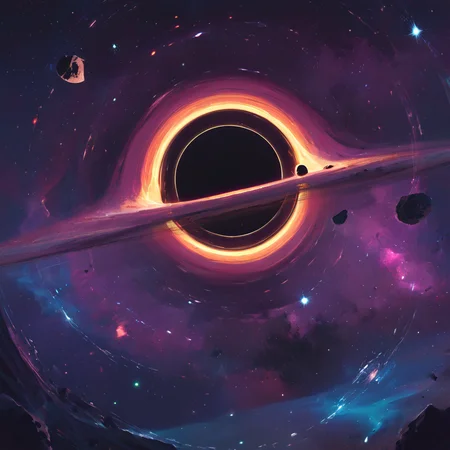 PDXL, <lora:BlackHoleV1:1>, bl4ckh0l3, space, stars, black hole, event horizon, solar system
no people