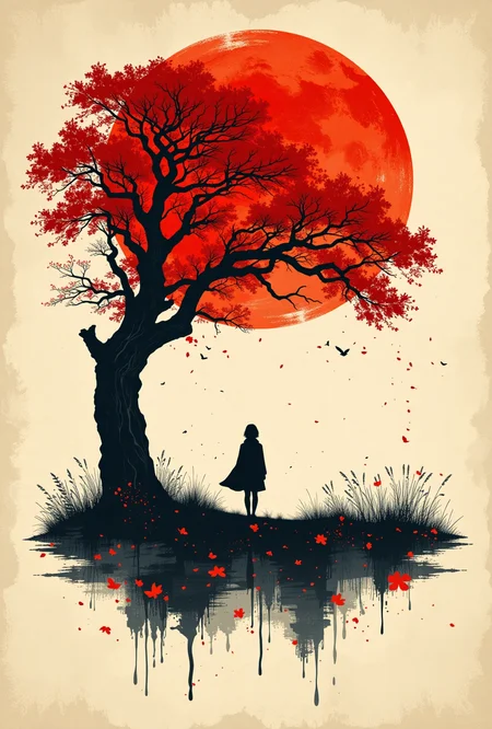 ((style:(nostalgic:1.27),(melancholy:1.27),(realistic:1.31),(folk art:1.27), (digital collage:1.21), (falling leaves:1.24)):1.2), ((backround:(kanto region,s.s. anne:1.33)),(color scheme:(sepia:1.21)),,:1.3),