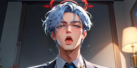(zPDXLxxx), (zPDXL2), source_anime, rating_explicit, Expressiveh, neodark, D4rC0m, <lora:score9DoraForPony_v20:1>, <lora:Expressive_H:1>, <lora:SDXLFaeTastic2400:1>, <lora:darkstyle:1>, <lora:D4rC0mXLP:0.9>,detailed_background,indoors,1boy,solo,highres,blue archive,male focus,sensei \(blue archive the animation\),shirt,meme,necktie,collared shirt,monochrome,blue archive the animation,parody,sensei \(blue archive\),short hair,greyscale,open mouth,portrait,nah i&