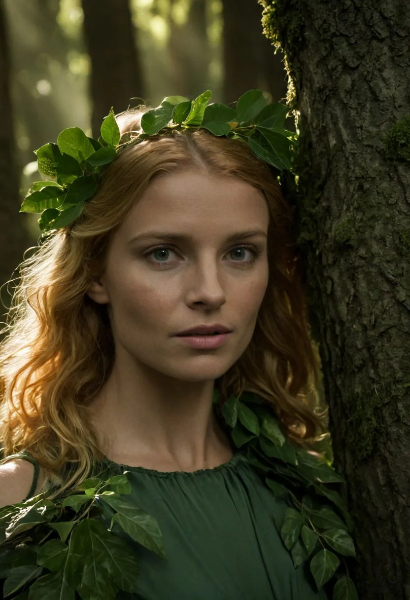 Raw photo of an adorable blond 27yo woman, dressed in a green dinner dress, walking in forest,
BREAK
celtic elves hiding behind trees, with red hair
BREAK
dramatic lighting, god rays through the leaves, Cinematic Lighting, Movie Still, high detail, detailed face, 8k