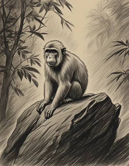 novuschroma71 japanese macaque on a rock charcoal drawing <lora:novuschroma71 style:1>, <lora:sdxl_lightning_8step_lora:1>