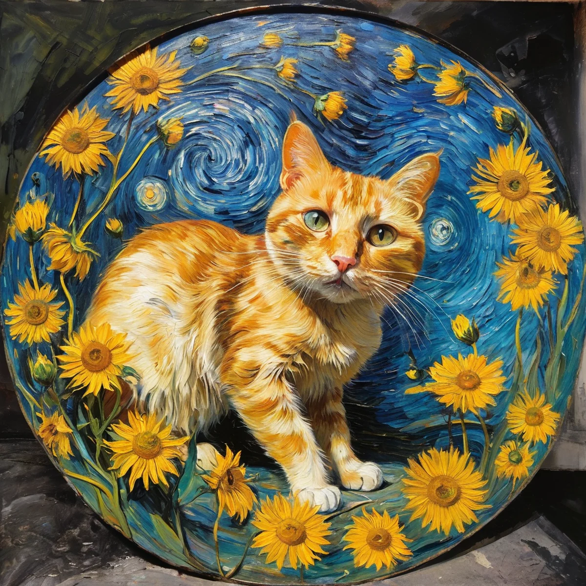masterpiece,best quality,<lora:tbh323-sdxl:0.6>,cat in fisheye,flowers,<lora:tbh123-sdxl:0.2>,paint by Vincent van Gogh,
