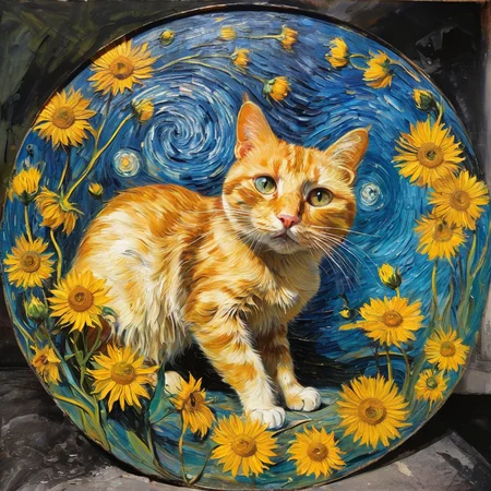 masterpiece,best quality,<lora:tbh323-sdxl:0.6>,cat in fisheye,flowers,<lora:tbh123-sdxl:0.2>,paint by Vincent van Gogh,
