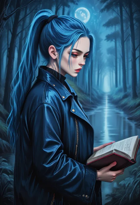 Lila mystical sorcerer, glowing robe, light spells, fantasy forest, ethereal lighting, magical vibes, cinematic