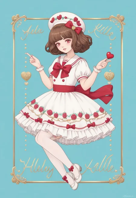 score_9, score_8_up, score_7_up,
masterpiece, best quality, detailed, amazing quality,
detailed background,
detailed face, detailed eyes,
solo, 1girl, dress, stockings, looking at viewer, cute, lovely, easynegative, closeup, flat colors, defined lines,
jumping, red bows, energetic, hello kitty, holding hello kitty, blue and white dress, sailor dress, sailor collar, dynamic pose