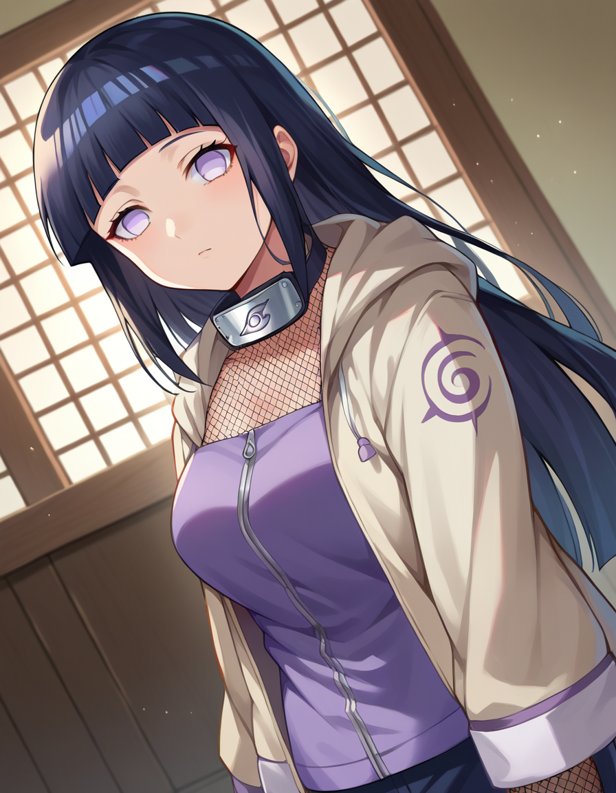 score_9, score_8_up, score_7_up, source_anime,
hinatahyuuga, <lora:hinata-hyuuga-ponyxl-lora-nochekaiser:1>,
hinata hyuuga, byakugan, black hair, blunt bangs, long hair, straight hair,
fishnets, forehead protector, jacket, konohagakure symbol,
indoors,
looking at viewer, dutch angle, cowboy shot,