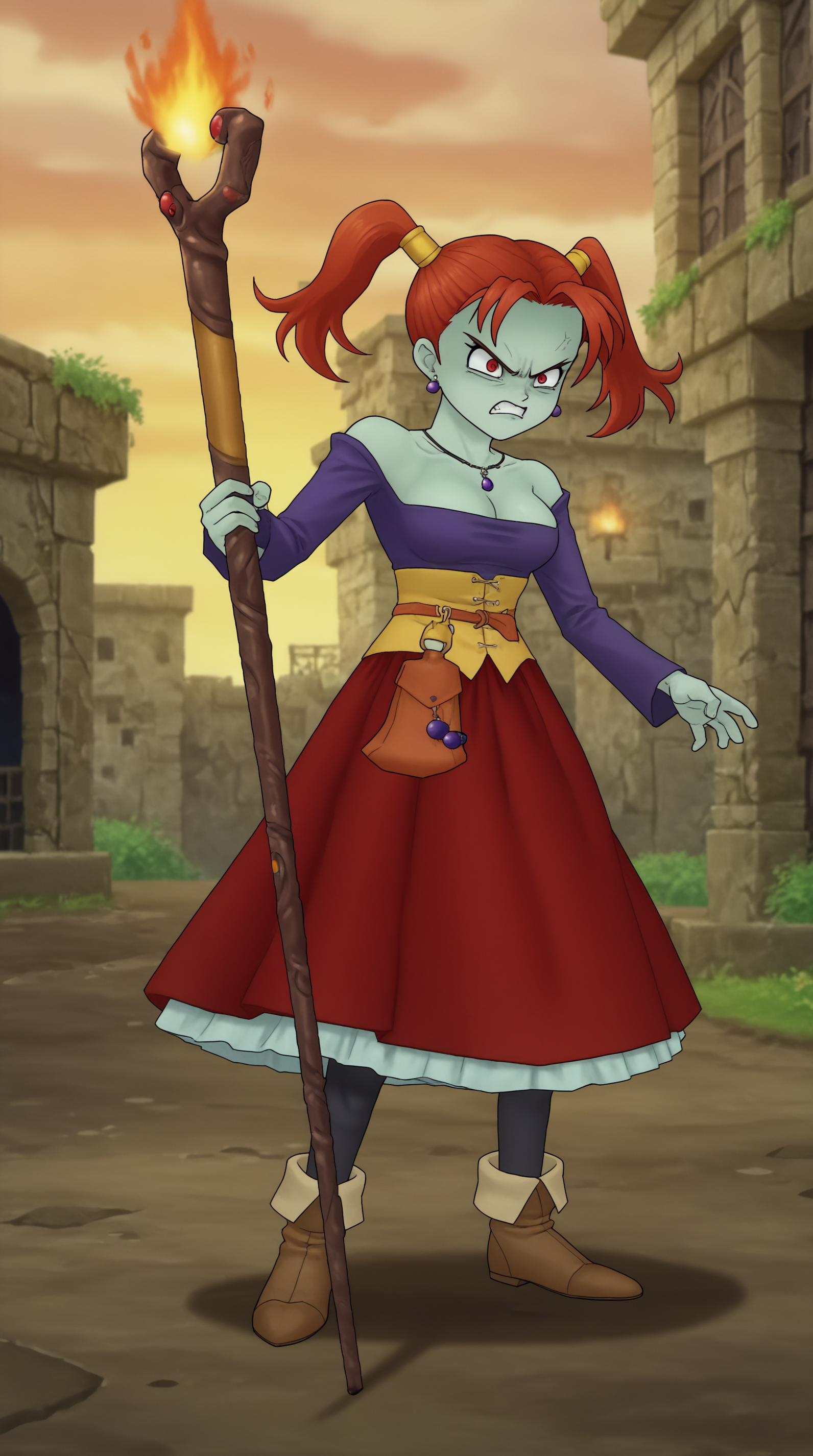 score_9, score_8_up, score_7_up,anime_source, source_anime, best background, detailed background, anime screencap  Evil Jessica, Main Outfit, solo, holding, full body, staff, holding staff, angry, outdoors, fire, ruins,  <lora:JN_Evil_Jessica_Pony:0.8>