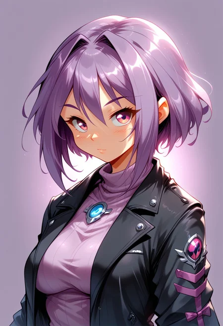 score_9, score_8_up, score_7_up, source_cartoon, solo, robot woman, black coat, purple turtleneck, black pantyhose, black gloves, close face view, (character sheet, multiple views:1.3), (indirect lighting, dynamic lighting:1.4), simple background, (detailed image, high resolution, 5k resolution:1.0), (las lindas art style), (SKIBIDI Art Style:1.2)