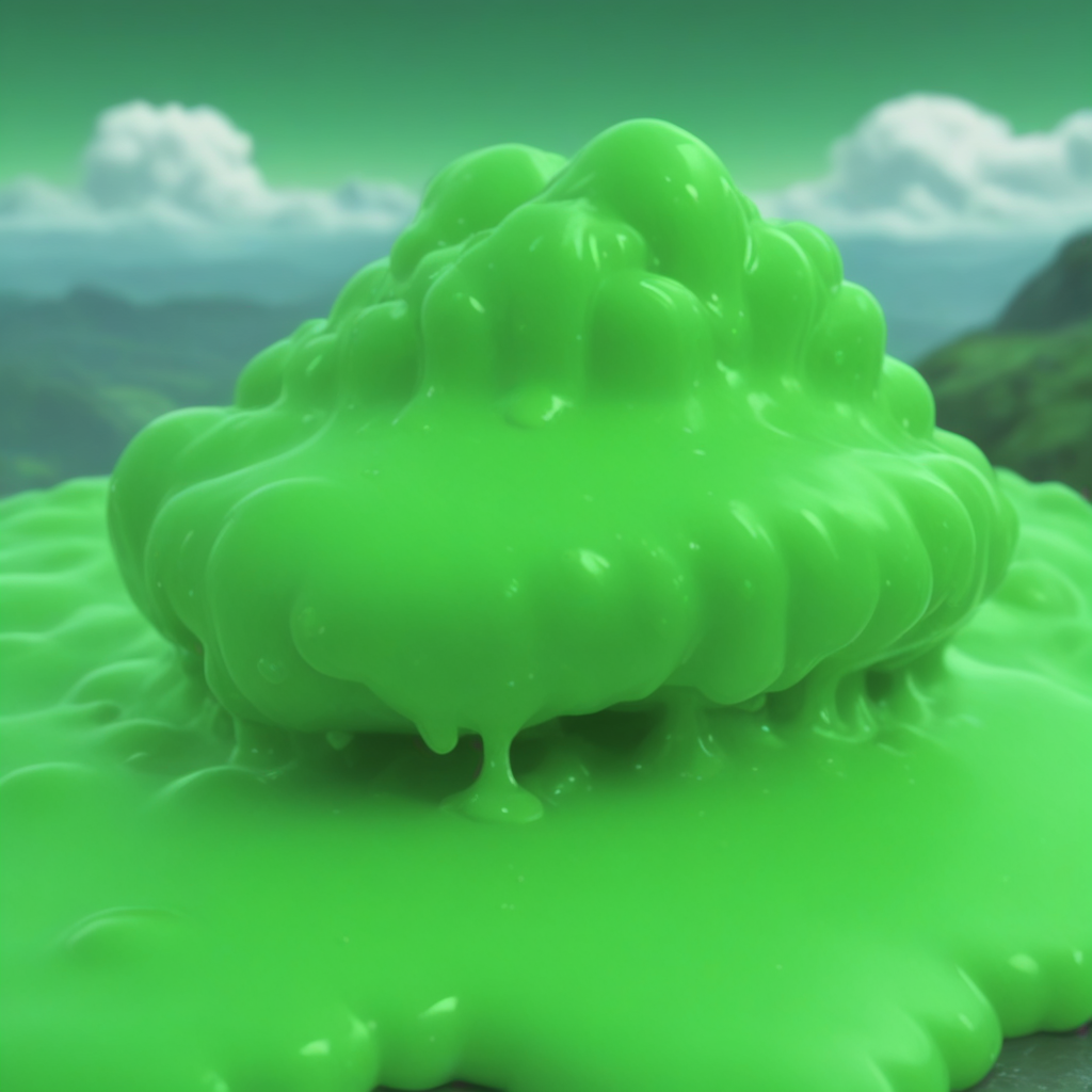 rock, greenslime, solo, fruit, outdoors, food, scenery, cloud