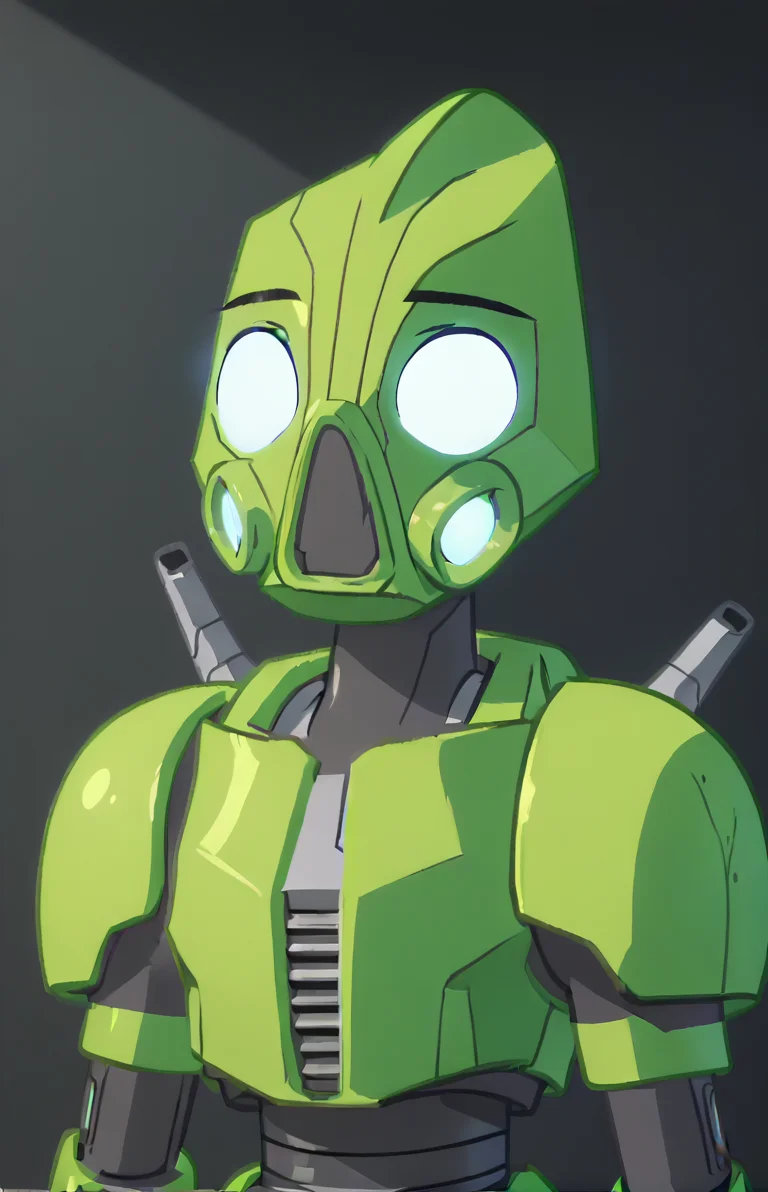 score_9, score_8_up, score_7_up, score_6_up, score_5_up, score_4_up
((source_pony)), jevin, mech suit, glowing eyes, robot, twink, lime armor
<lora:Jevin-000005:0.5>, <lora:Anime_Screencap:1>, screencap