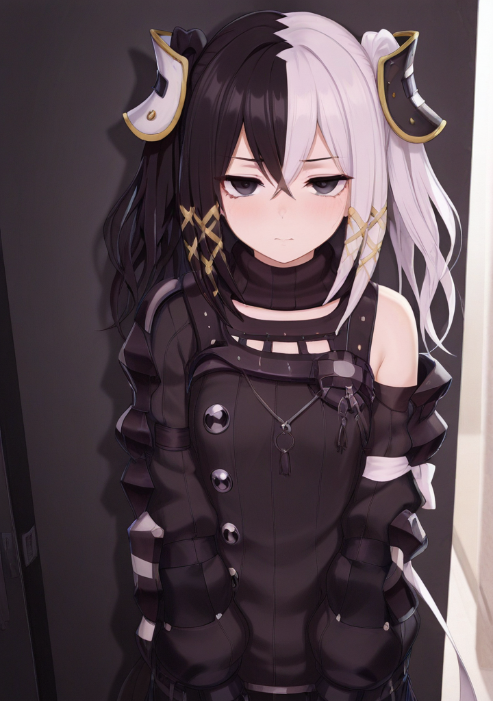 masterpiece,best quality,amazing quality,
Z3ssh1Z3ts0m31,white hair,multicolored hair,black hair,long hair,two-tone hair,black eyes,<lora:Zesshi_Zetsumei:1>,