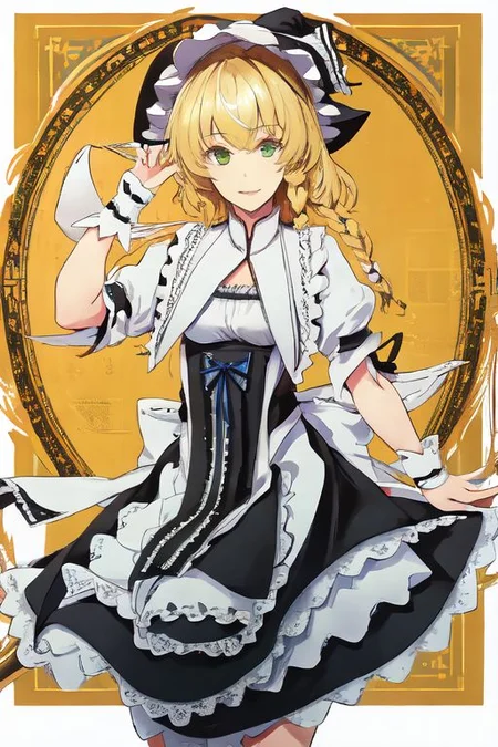 solo, 1girl, solo_focus, (((masterpiece))), ((best quality)), ((ultra-detailed)), ((too_many)):16, high resolution, absurdres, highres, ultra-detailed 8k unity wallpaper,
kirisame_marisa_(curiosities_of_lotus_asia), kourindou marisa, huge_breast,