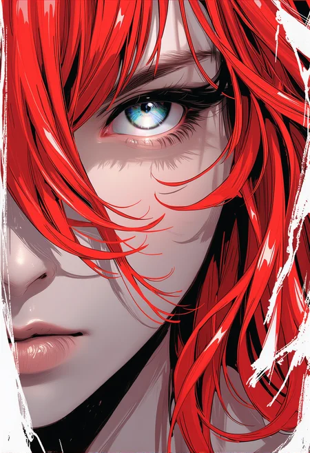 bv-anibrush. A half-body shot of a stunning beautiful young woman in rough illusttration style. The scene is glamorous., <lora:bv-anibrush-v1-flux.safetensors:1.0:1.0>