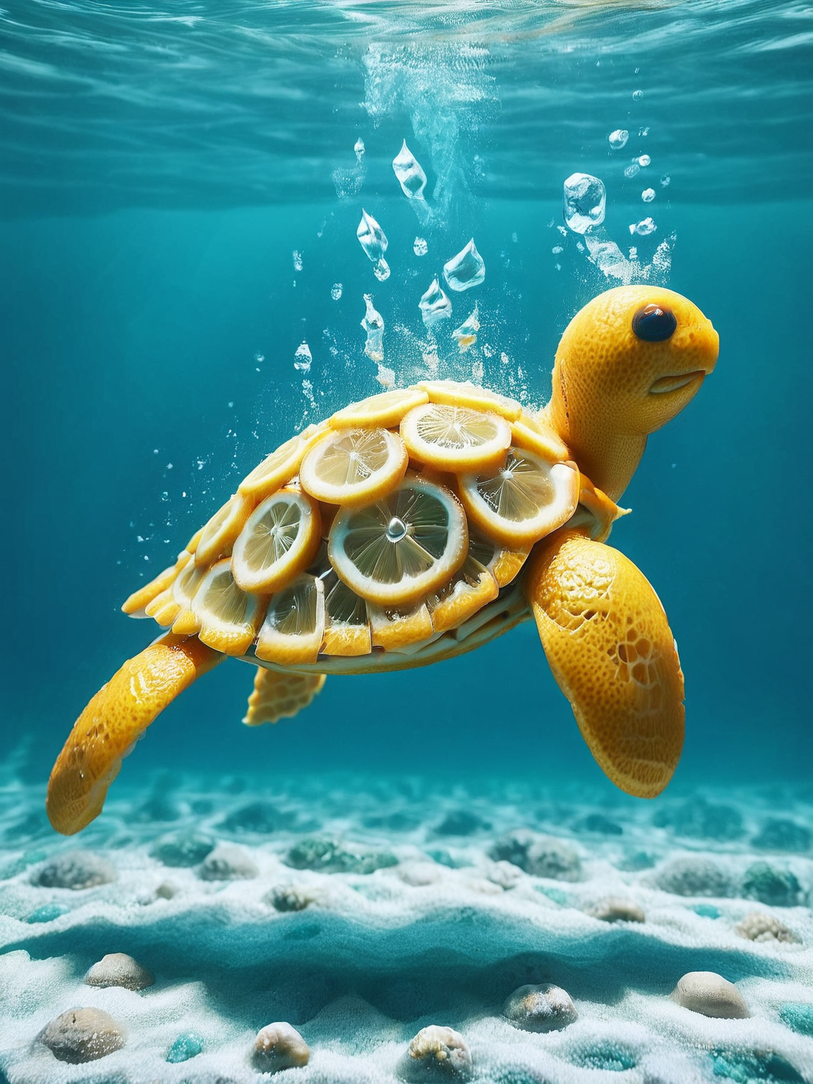 An ais-lmnsgr sea turtle gracefully swimming through turquoise waters <lora:ais-lmnsgr-sdxl:1>