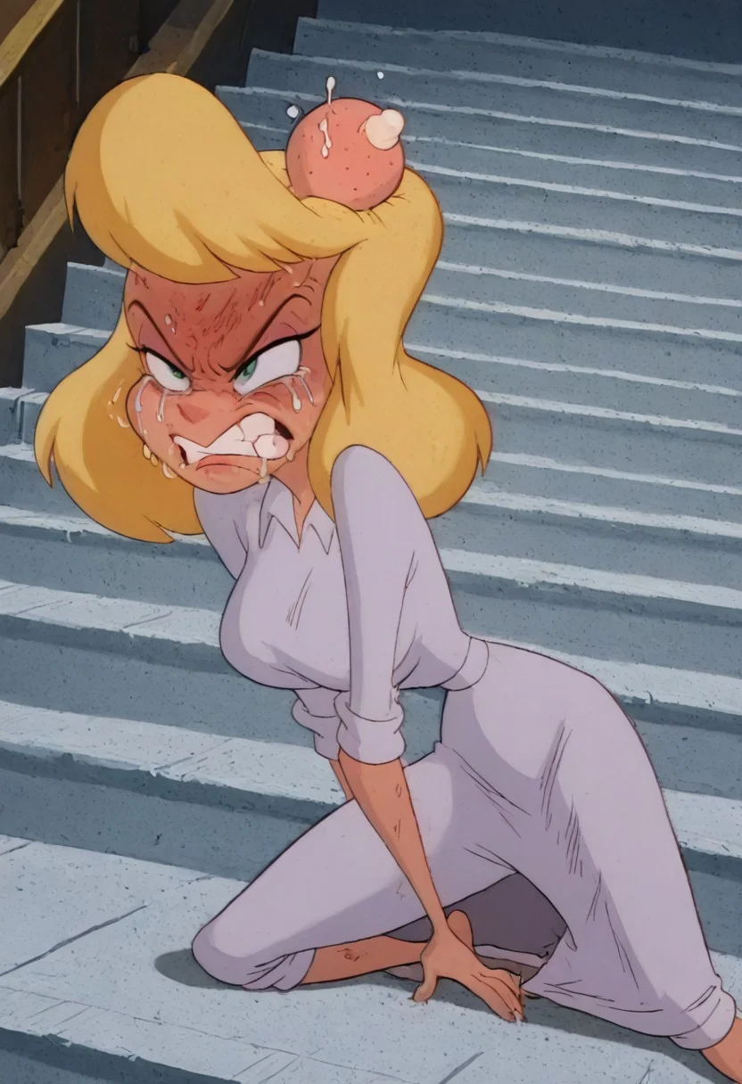 She crawls on all fours across the golf course, groveling and smiling crookedly.((((head bump)))))). (((((face bump))))).(((((teeth bump))))).((((kick between her legs))))).She's been beaten with golf clubs all day. Her hair is hanging in wisps. Her face is bruised and bruised. Teeth knocked out. Her face and clothes are covered in spit and boot marks.(((Her dress is dirty))). (((((Her face is beaten after lots of fights and fallings from stairs))))). (((((She is angry and exhausted))))). Everything is she wants is revenge. Everyone hates her. She is poor and sick. (((amazing quality))), absurdres,,((((1girl)))),(((alone)))), (((hellonurse))),,(((angry))), (((exhausted:1.5)))),((((((masterpiece))))),,((((extremely beautiful image)))),(((beautiful light))),((((best detailing)))),(((disgusting))),(((offended))),((((extremely heartbroken)))), blonde hair, teal eyes, (((1girl))), alone, big breasts,((((slim body)))))nurse outfit, Heloise Nerz, hellonurse, dirty, detailed body, detailed face, highly detailed body, highly detailed face, dynamic pose, posing, ((((((angsty))))), (((((furious)))))), (((((submissive)))))), 1girl, , , crazy emotion, narrow waist.