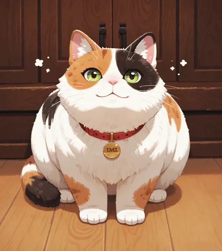 masterpiece, best quality, amazing quality, chubby calico cat, meow, uwu, looking at viewer, no humans, <lora:Amelicart_buns:1> 4m3l1,, masterpiece, best quality, amazing quality