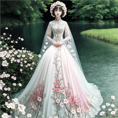 original, (masterpiece), (illustration), (extremely fine and beautiful), (perfect details), (beautiful and clear background:1.25), (depth of field:0.7), (stands aside the river:1.15). (cute:1.3), (detailed beautiful eyes:1.3), (beautiful face:1.3), silver hair, silver ear, (pink hair:0.7), (pink ear:0.7), long hair, (hair blowing with the wind:1.1), (blue eye:1.1), (female internet celebrity:1.2), butterflys flying around, (moon light:0.6), tree, (summer), (night:1.2), (close-up:0.35), (gloves:0.8), solo,full body,hjy<lora:hjy-10:0.7>