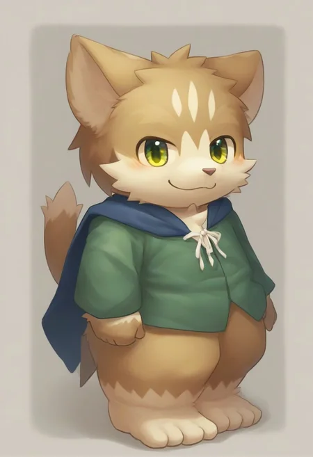 furry, anthro, cute, kemono, male focus, solo, score_9, score_8_up, male, full body, digital art, highly detailed, lv1rubili, full body, smile face, looking at viewer, standing to viewer, full view, cat