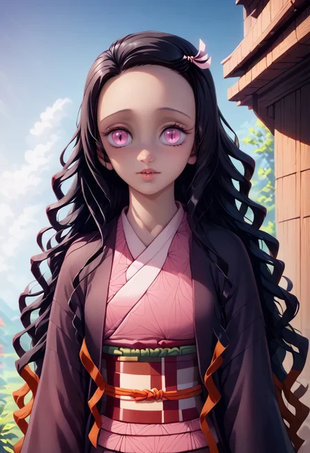 score_8_up, score_8, rate_safe
Expressiveh,
(best quality:1.1), (masterpiece:1.2), (realistic:1.2), (detailed:1.1), (highres, best quality:1.2),
1girl((nezuko kamado, wavy hair, two-tone hair, black hair, hair ribbon, long hair, wavy hair, two-tone hair, multicolored hair, orange hair, forehead, pink eyes, slit pupils,
asa no ha \(pattern\), checkered sash, haori, japanese clothes, kimono, long sleeves, obi, pink kimono, sash, wariza, wide sleeves, (ultra HD quality details),
beautiful face, Slim girl, large breasts, skinny, tiny, petite, small arms, (20 years old)),
in wooden hut,
upper body, pov